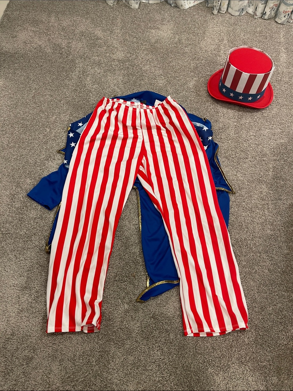 California Costumes Men’s Deluxe Uncle Sam Costume - Red, White & Blue - Picture 8 of 9